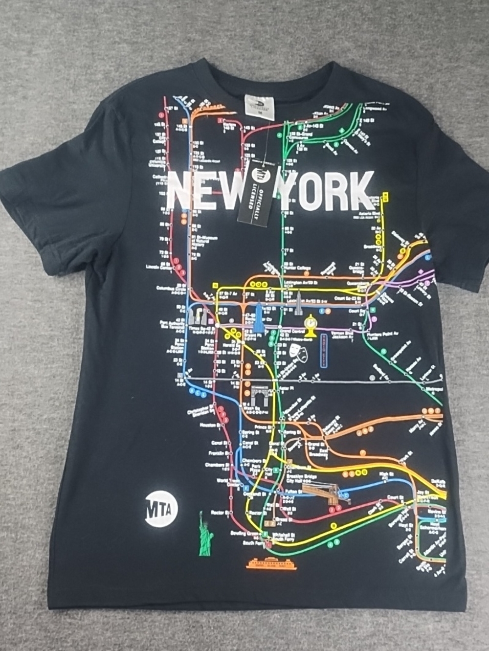 Black New York Subway Map Graphic Tee
